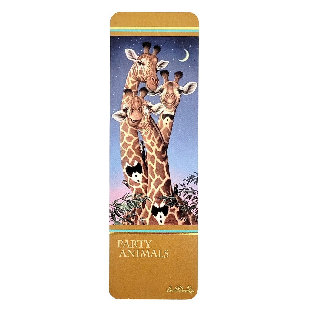 Vintage 90s Giraffe Party Animals Bookmark Bow-ties Bralds 1993 Antioch KG 40932